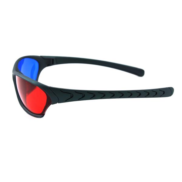 Plastic Anaglyph 3D Glasses Wide Angle Red Blue Lenses Black Frame