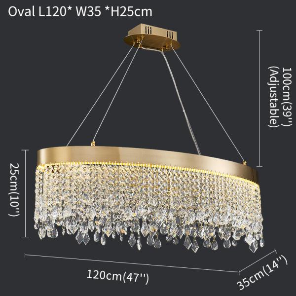 Modern oval crystal chandelier Crystal Light Kitchen Fixture Led Modern Home Decor Staircase Lighting(WH-CY-168)