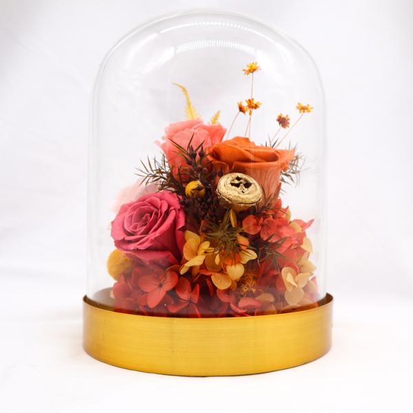 Customized Everlasting Rose In Glass , Valentine'S Day Preserved Roses In Glass