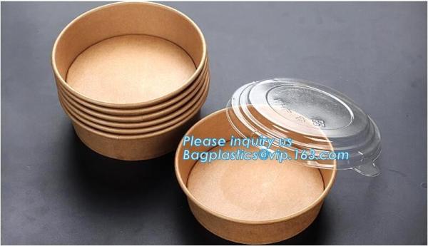 Salad Cup, Soup Cup, Salad Bowl, Soup Bowl, Large Capacity Disposable Kraft Paper Bowl With Paper Lid Eco Takeaway Food