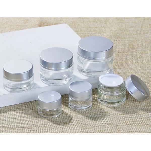 Aluminium Cap Glass Cosmetic Pots 5-200gram Frosted Cosmetic Cream Jar