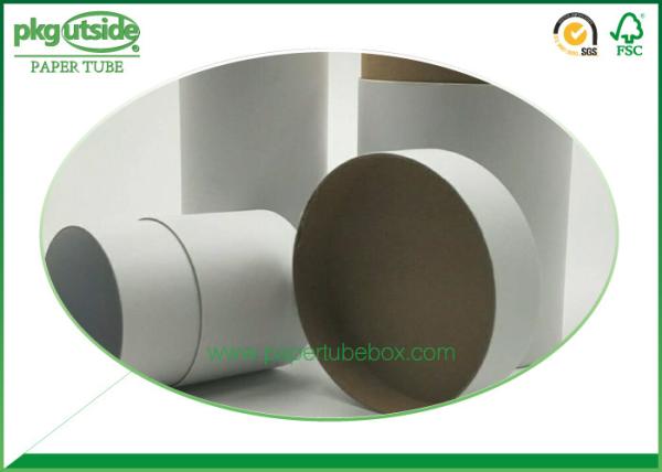 Eco - Friendly White Cardboard Tubes , Custom Paper Tube Packaging Dampproof