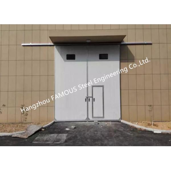 Large Openings Vertical Sliding Industrial Garage Doors Motorised Heavy Sliding Doors With Steel Track