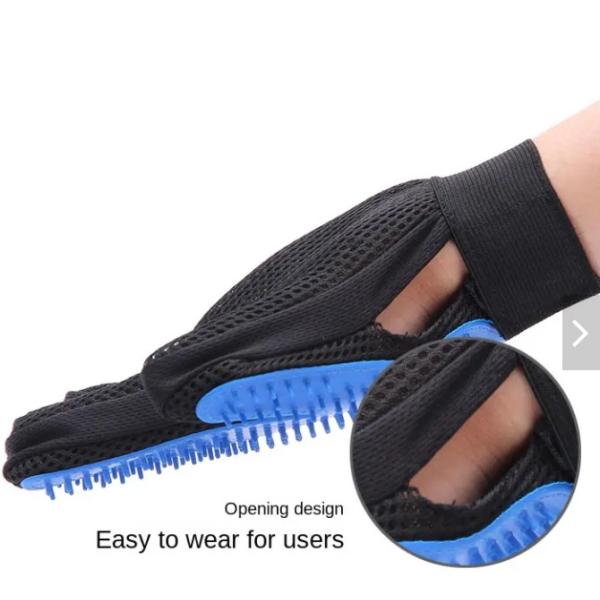 Голубые перчатки щетки холить любимца силикона TPR 18*24CM