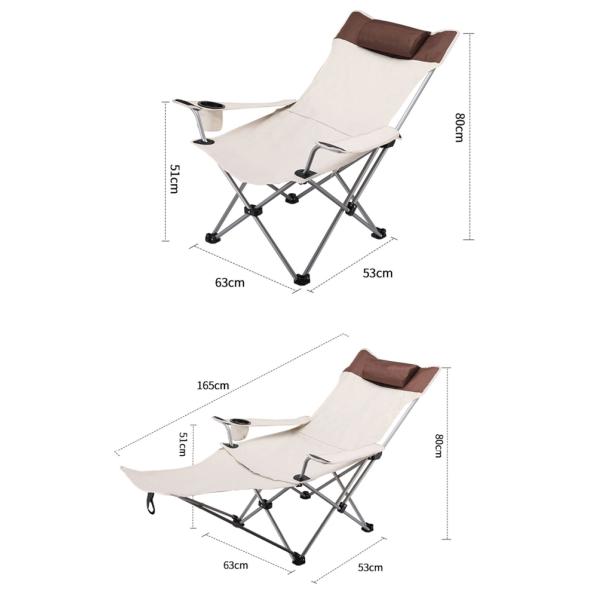 Outdoor Camping Portable Folding Beach Chair with Armrest and Removable Armrest Design