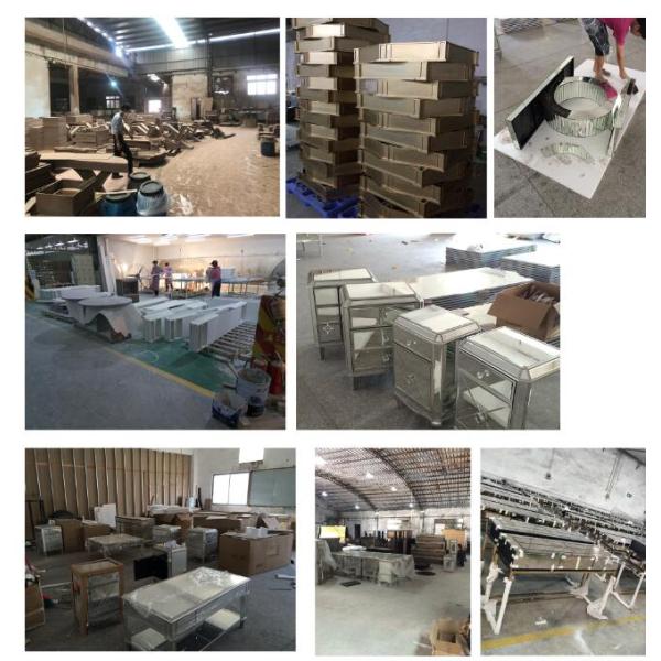 Wooden Floating Crystal Electric Mirrored Furniture Fireplace Crushed Diamond