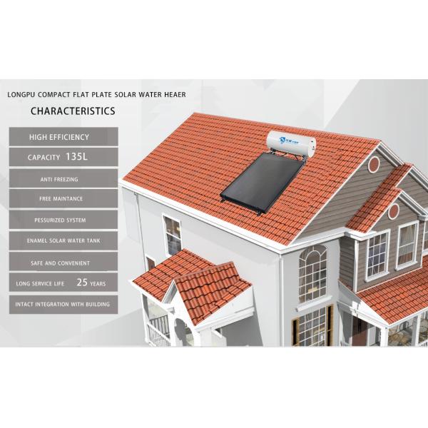 Anti Freezing Flat Panel Solar Geyser 135l Indirect System Solar Water Heater Wholesale