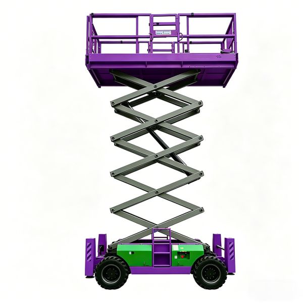 Commercial Scissor Lift Platform 4WD System Off Road 18m 450kg