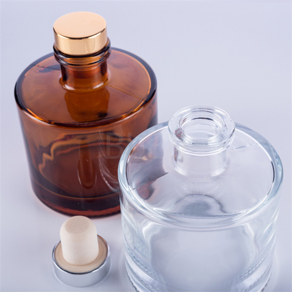 Botella de aceite de cristal helada del aroma de Transaprent de la botella del difusor del aroma de Brown