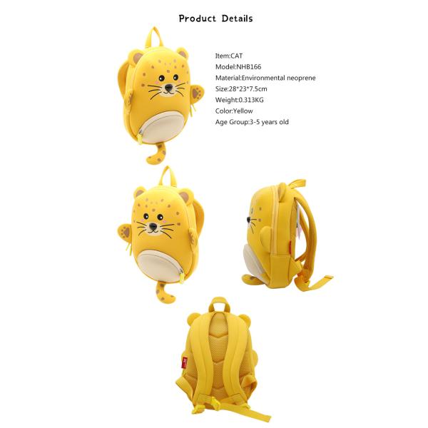 Cartoon New Design Neoprene Sublimation Animal Kids Bag children outdoor backpack