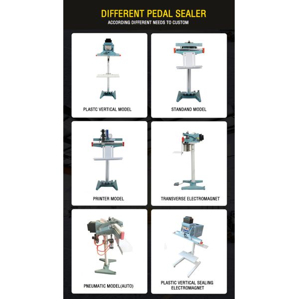 Hipac Pedal Sealer Machine for Plastics Packages Manual Foot Sealing Machine Multiple Sizes Available