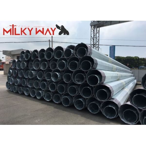 132KV High Voltage 15m~30m Steel Power Pole Hot Dip Glavanized Transmission Electrical