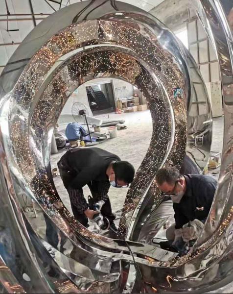 Outdoor LED Stainless Steel Metal Sculpture 3.0 Meter Height