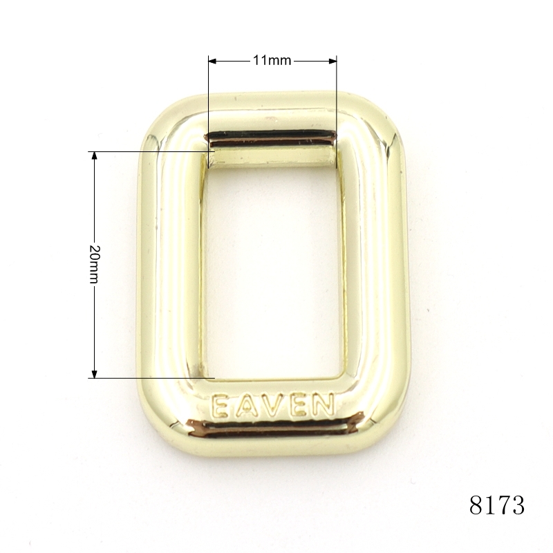 Bag Parts & Accessories Metal Square Buckle Custom Logo Frame Buckle Connector Strap Adjuster Slider Loop Buckle