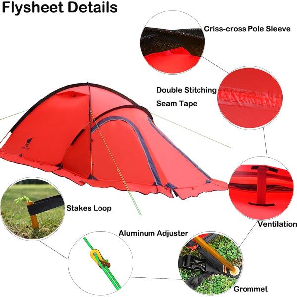 Ultralight Camping Tent, Ultralight Single Person Bivy Tent for Camp Waterproof 1 Man Tent Camping Hiking Backpack