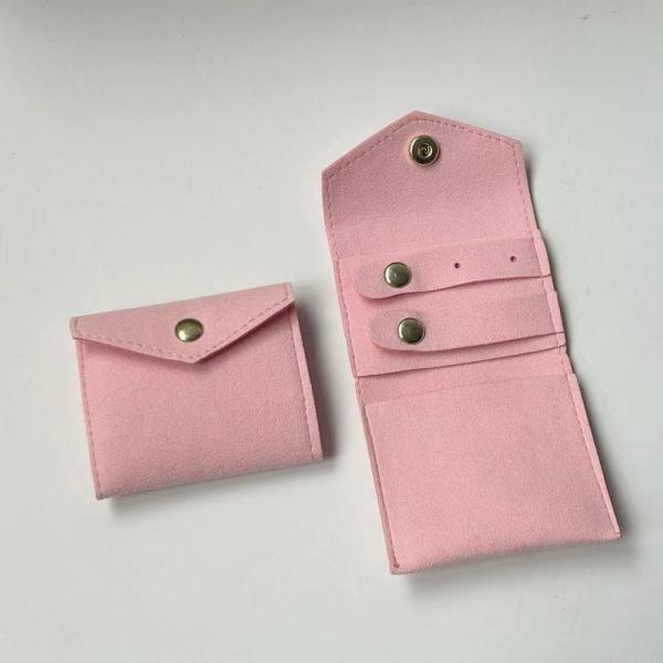 Mini Pink Travel Jewelry Organizer Sac de rangement en microfibre doux pour un rangement facile