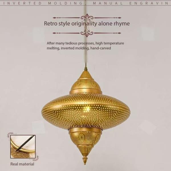 Southeast Asian Unique Copper Hanging Light For Bathroom Large Sizes