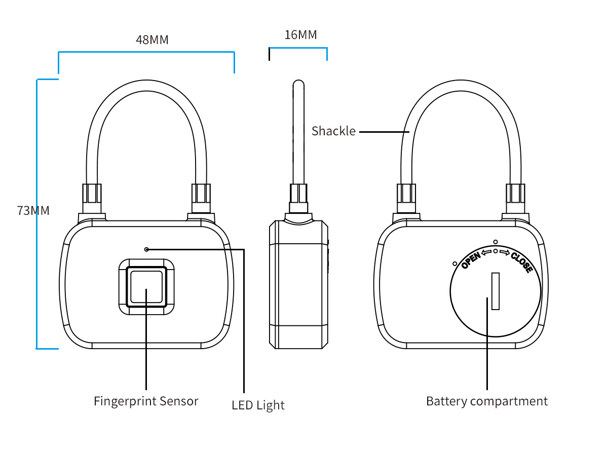 Пластиковый ABS L13 НИКАКОЙ цилиндр кладет Padlock в мешки цифров двери