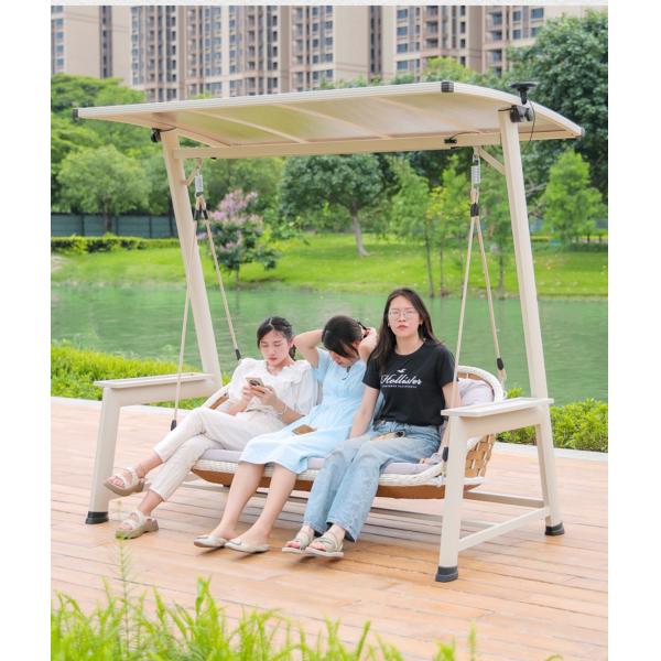 Metal Steel Frame Garden Double Swing Chair