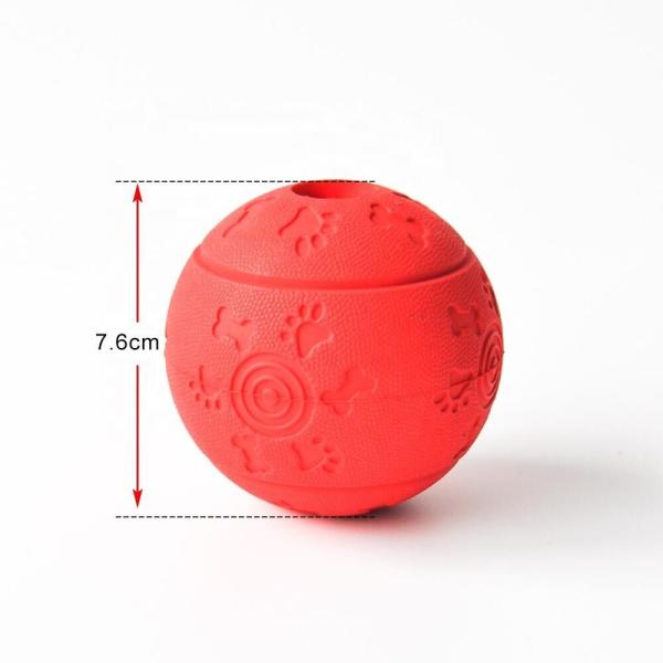 Dog Ball Pet Play Toys Natural Rubber Material Sphere Dia 10 / 7.6cm