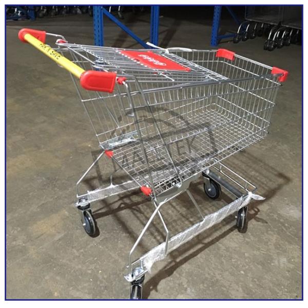 Цинковый 210L из нержавеющей стали тележка для покупок 4 колеса складной тип