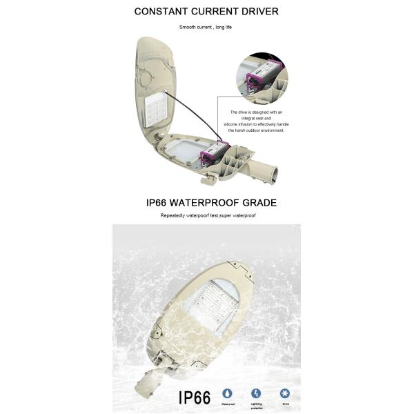 7000K Grey Black Outdoor LED Street Lights Long Lifetime 120W