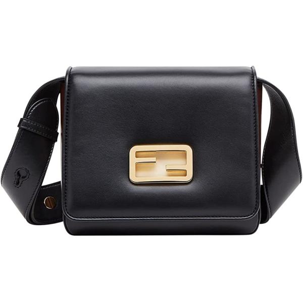 Fendi Id Flap Tricolor Black Leather Shoulder Bag 8BT328 Includes Dust Bag
