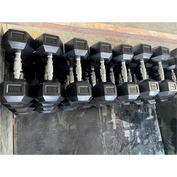Wholesale Home Gym Fitness Equipment High Quality Hex Rubber Coated Dumbbells Various 5kg 10kg 15kg 20kg 25kg 30kg 40kg Arm