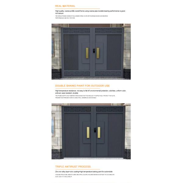 Внешнее оформление черный вход двойная дверь из нержавеющей стали кованое железо дизайн главные ворота