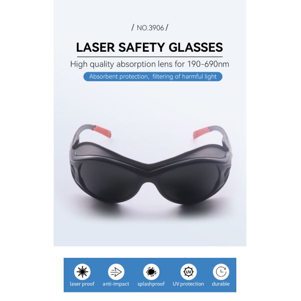 Laser protective glasses certified UV Protection Wavelength Protection EN 207 Certified PC Frame1064nm 190-690nm OD7 Laser Processing Laser Processing Workshop Laboratory Research Medical Surgery
