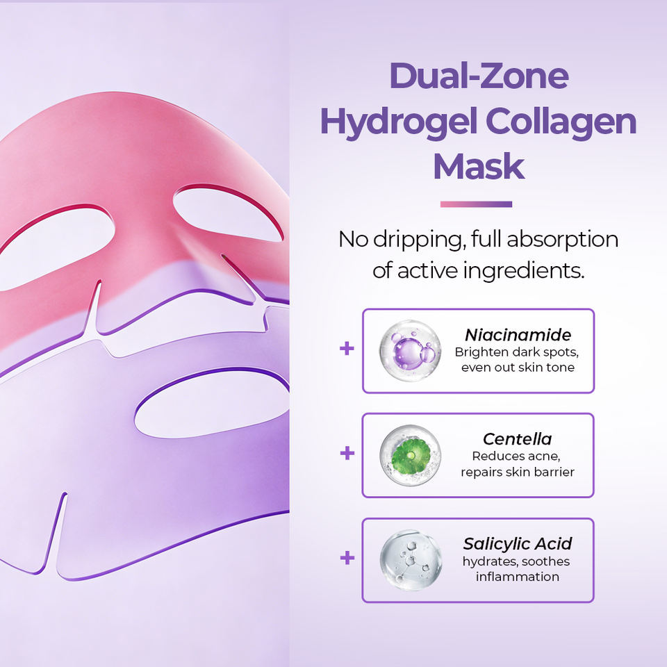 OEM ODM own brand two-color crystal collagen gel oily whitening and soothing facial mask nicotinamide salicylic acid beauty facial mask