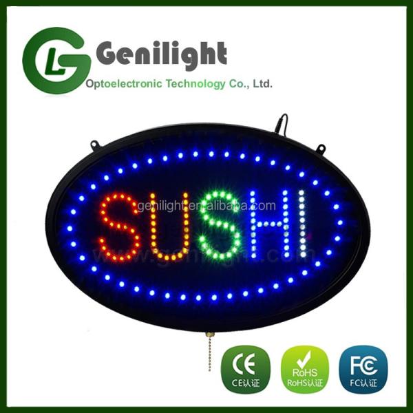 High Brightness Neon LED Sign Display for Sushi Oval or Customized Shape
