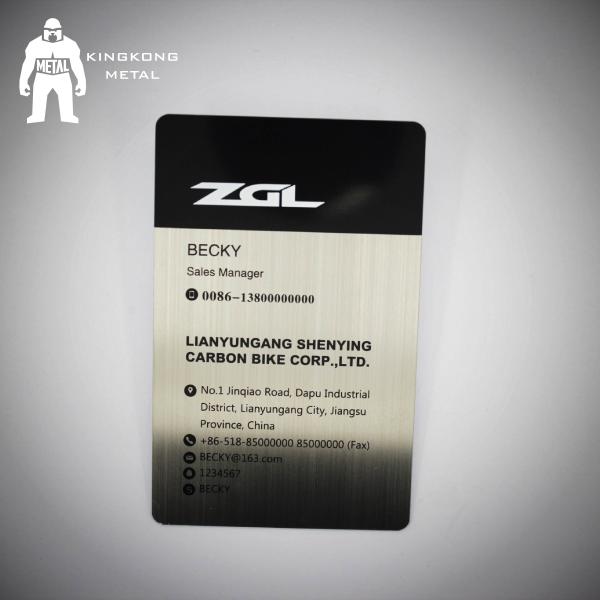 Беспоке почищенные щеткой визитные карточки металла, сталь визитных карточек 304 печати серебра металлическая