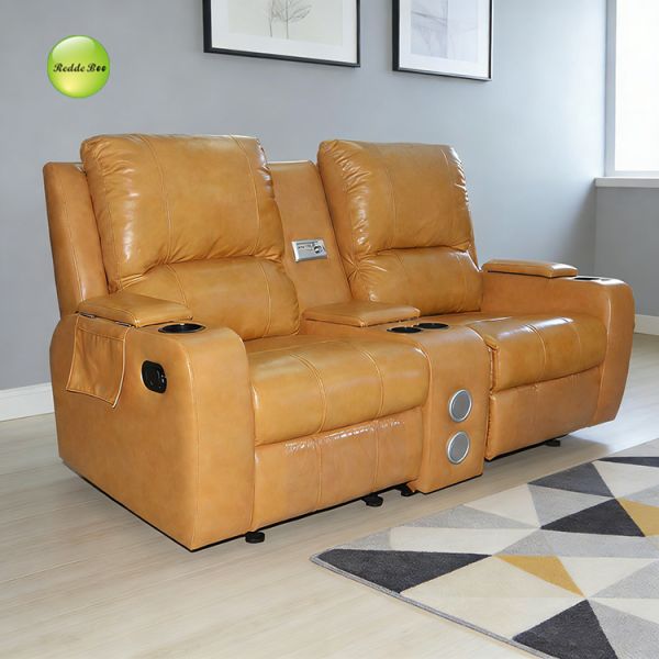 Modern Recliner Sofa with Multi-position Adjustable Backrest, Ergonomic Full-Body Support, and Built-in Storage Boxes