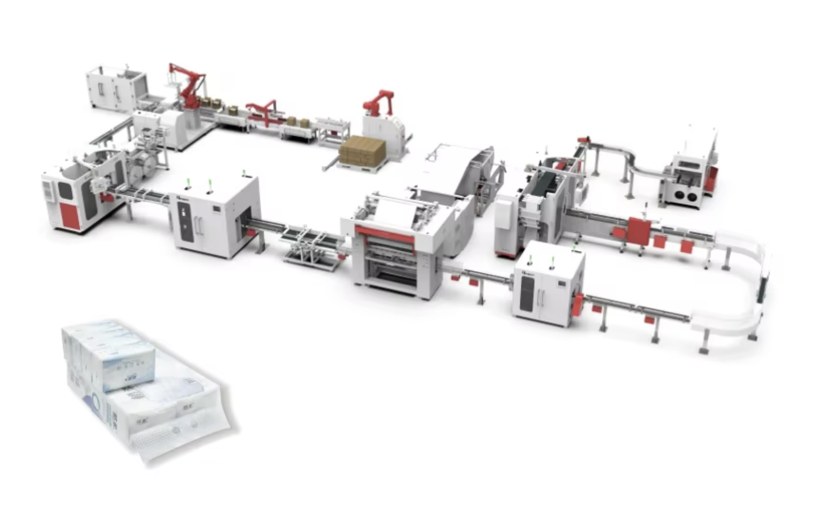 Small Scale Paper Napkin Making Machine Modular Toilet Paper Making Machine Servo Control