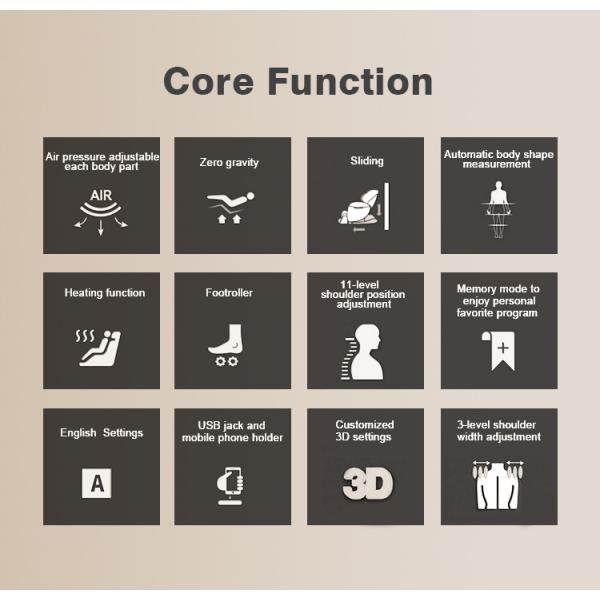 Recliner Full Body Home Medic Shiatsu Massage Chair Bluetooth 50C Heating