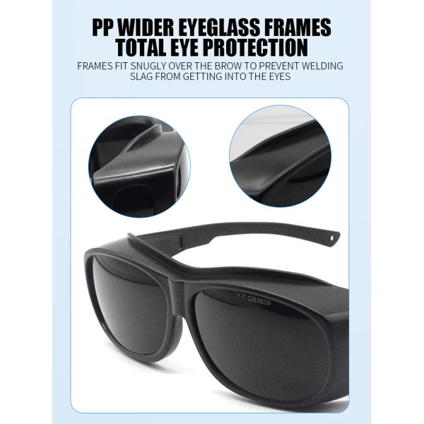 Safety Wrap-Around Welding Lens Shade 5 6-12 Anti-Scratch UV Laser Protective Welding Glasses Compact Cutting Grinding Goggles
