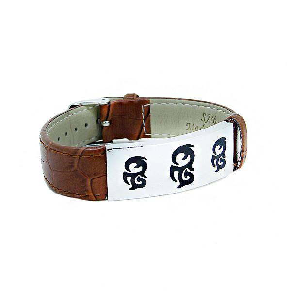 Europ American Fashion Trendy Stainless Steel Geniune PU Leather Bracelet Bangle LBL07