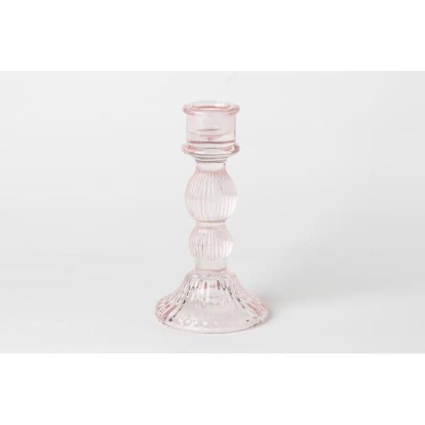 6 Inch Color Glass Candle Holder Machine Pressed Crystal Taper Candlestick Holders