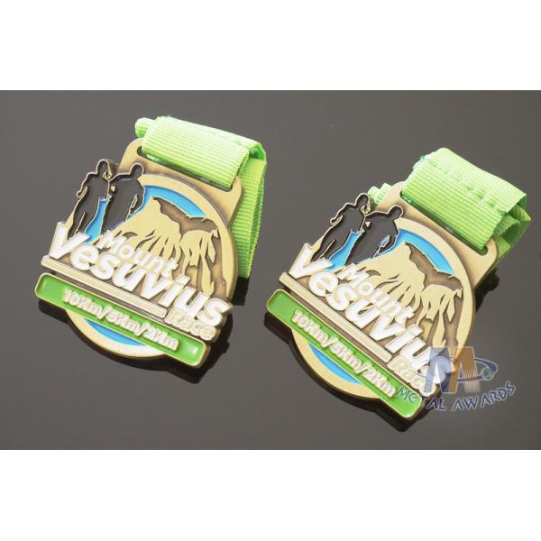 Round Shape Bespoke Marathon Medal / Custom Soft Enamel Running Medals