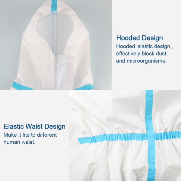 Splash Repellent Disposable Protective Clothing , Non Woven Disposable Protective Coveralls
