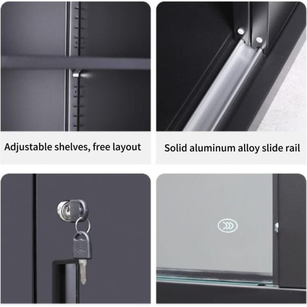 Storage Cabinet with 4 Doors and Adjustable Shelves Metal File Cabinet Manufacturers Metal Cupboard Steel Storage Filing Cabinet