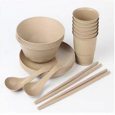 Novelty Design 100% Compostable Wheat Straws Cutlery Set for Eco-Friendly Dining