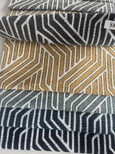 Geometric Jacquard Chenille Woven Fabric For Sofa 100%Polyester Jacquard Woven