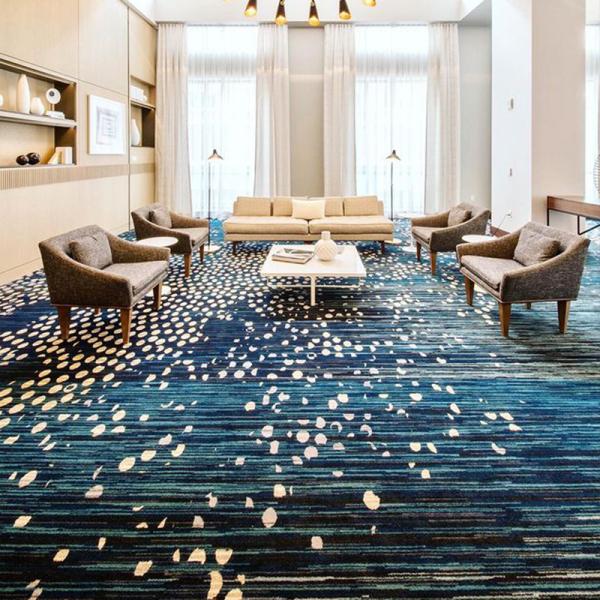 Custom Designed Floral Pattern Luxury Wool Floor Carpet for Hotels and Movie Theaters