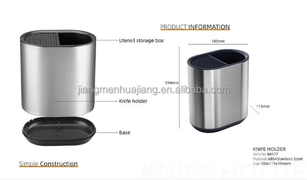 Modern Stainless Steel Knife Block Holder 18x11.5x19.4mm for Sustainable Kitchen