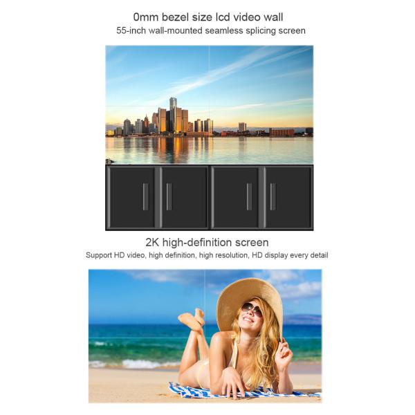 500nits RS232 55in Slim Bezel LCD Panel For Advertisement