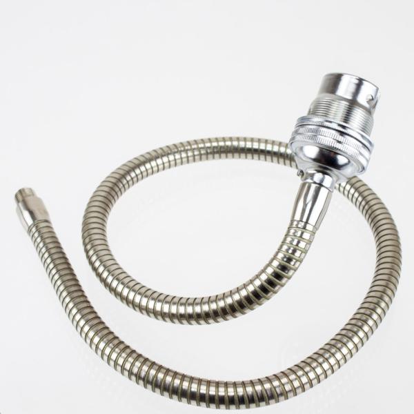Nickel Plated Metal Gooseneck Tube Flexible Bendable Mic Stand M10 600mm