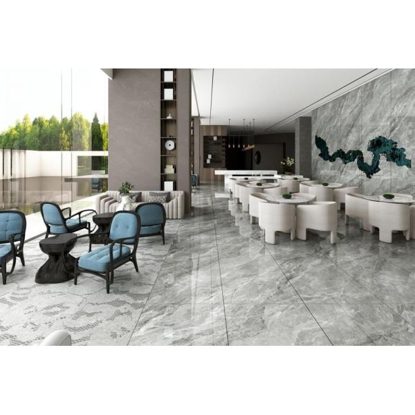 White Polished Glazed Porcelain Tile 900x1800mm Indoor Floor