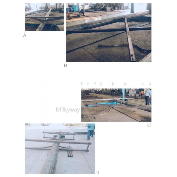 60ft 70ft 75ft 1200kg Galvanised Steel Posts For Transmission Power Line